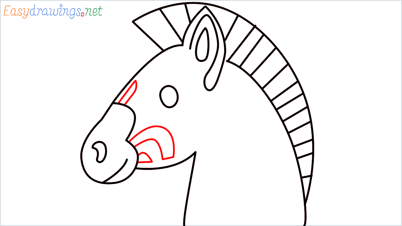 How to draw Zebra Emoji step (9)
