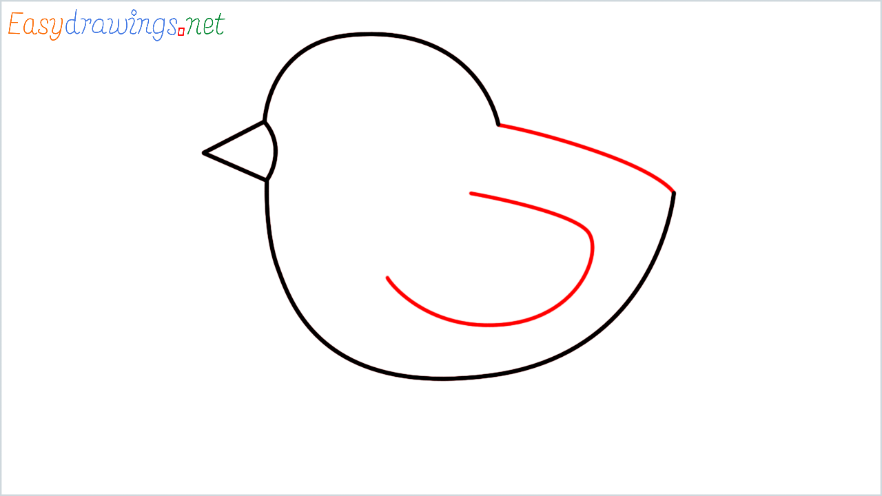 How to draw baby chick Emoji step (4)