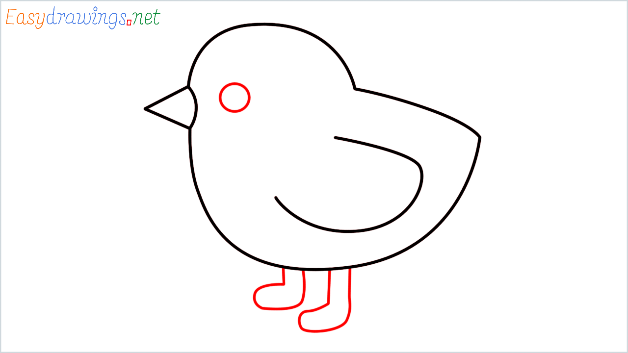 How to draw baby chick Emoji step (5)