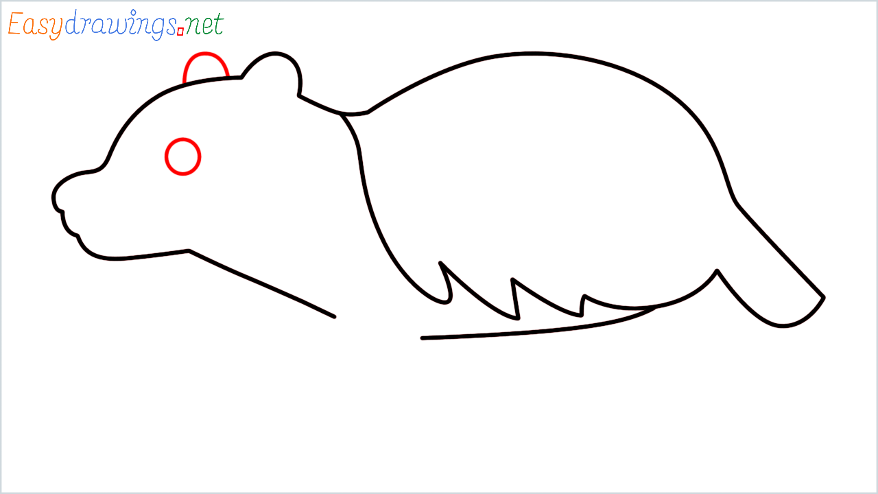 How to draw badger Emoji step (5)