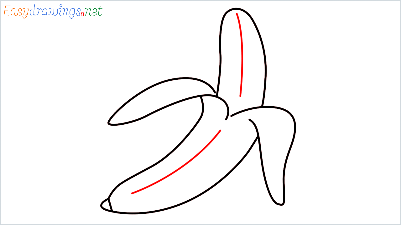 How to draw banana Emoji step (6)