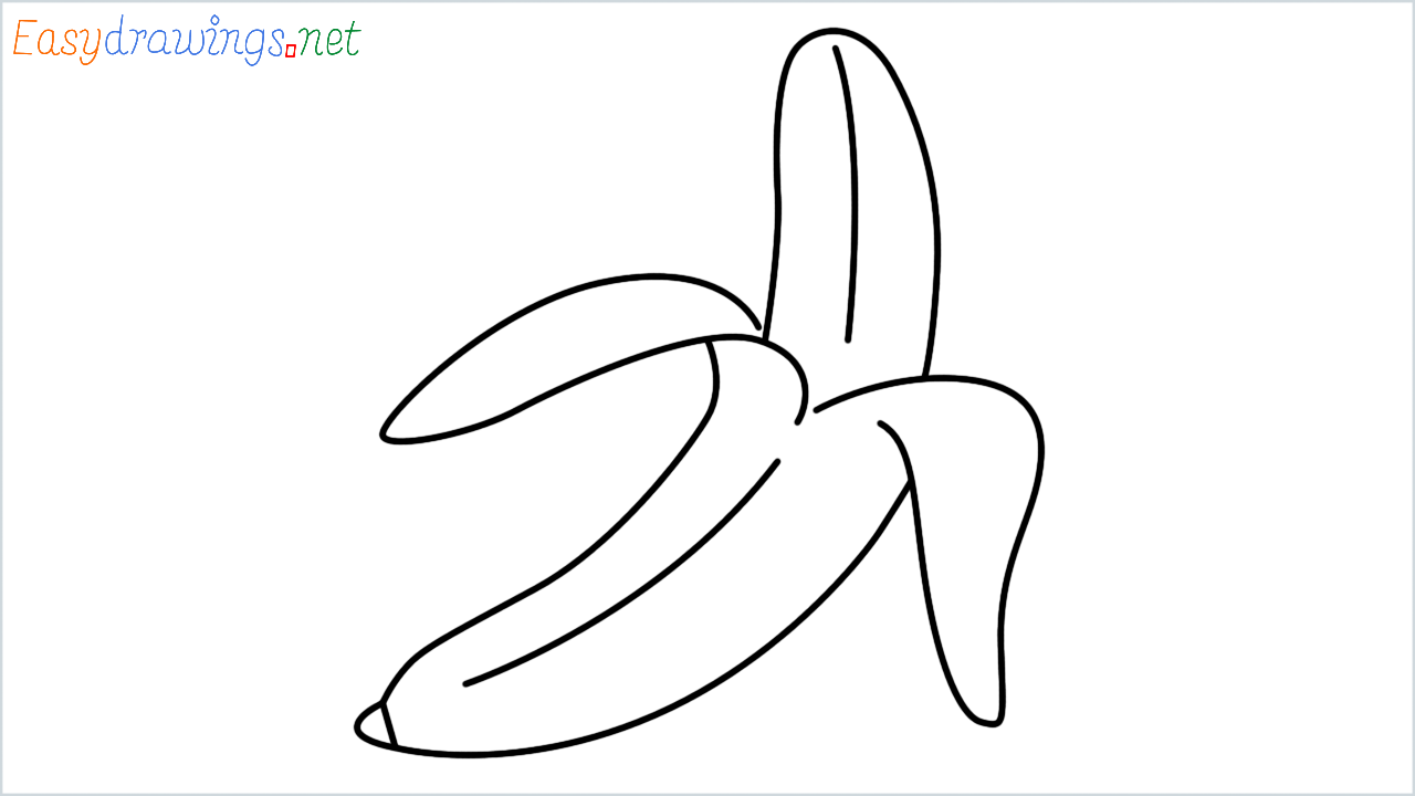 How to draw banana Emoji step by step for beginners
