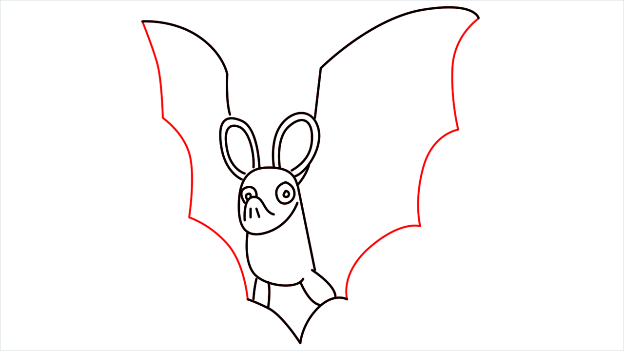 How to draw bat Emoji step (6)