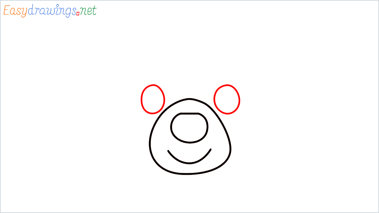 How to draw bear Emoji step (4)