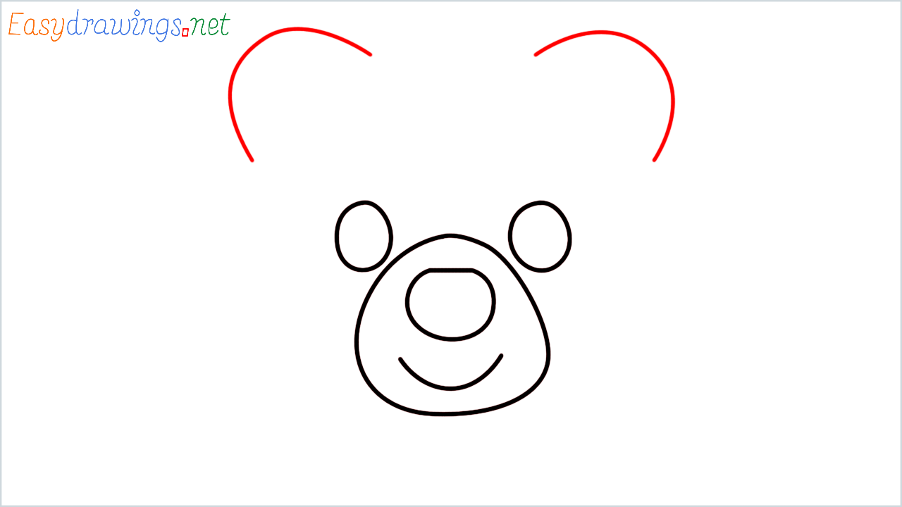 How to draw bear Emoji step (5)
