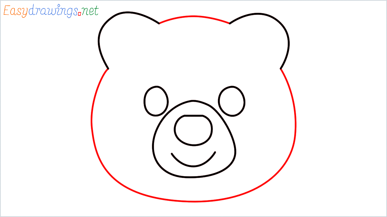 How to draw bear Emoji step (6)