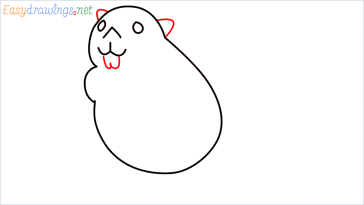 How to draw beaver Emoji step (5)