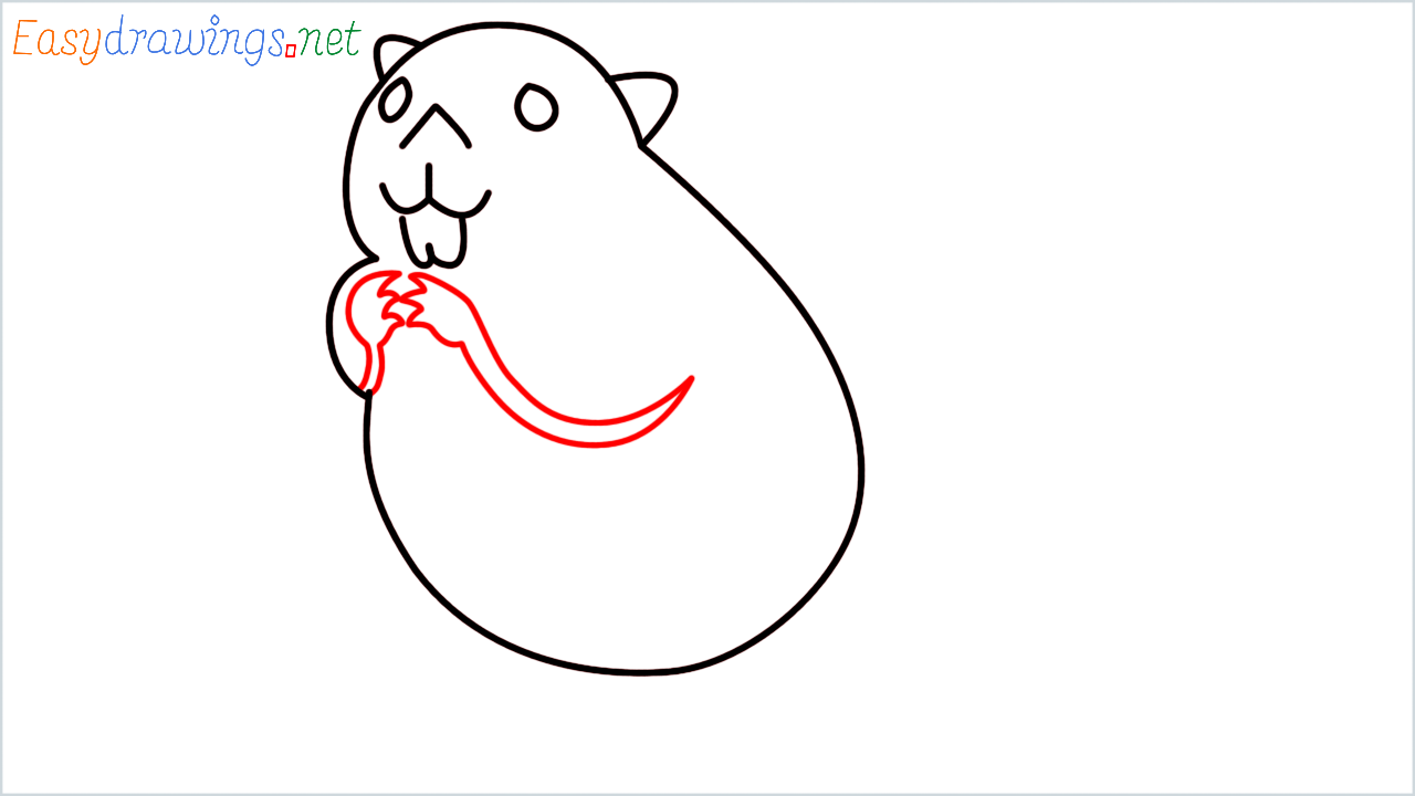 How to draw beaver Emoji step (6)