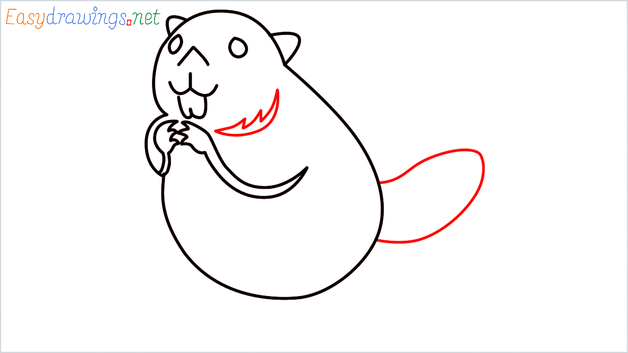 How to draw beaver Emoji step (7)