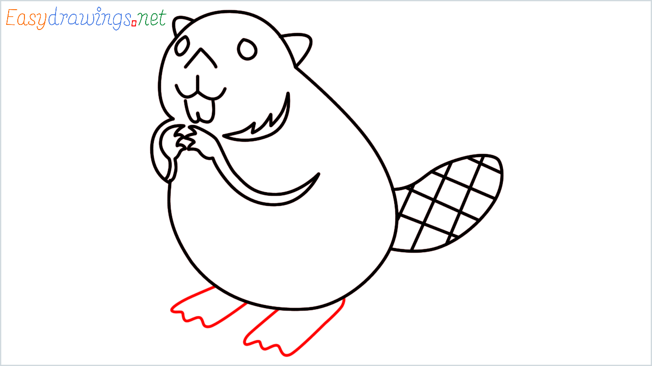 How to draw beaver Emoji step (9)