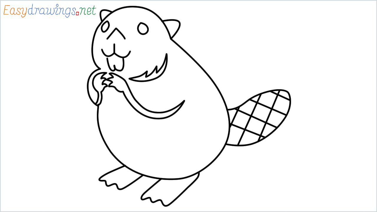 How to draw beaver Emoji step by step for beginners