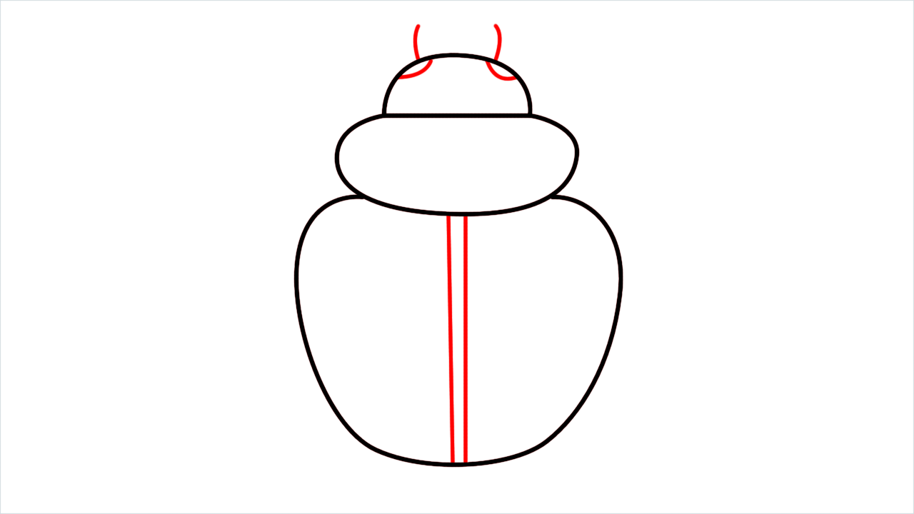 How to draw beetle Emoji step (4)