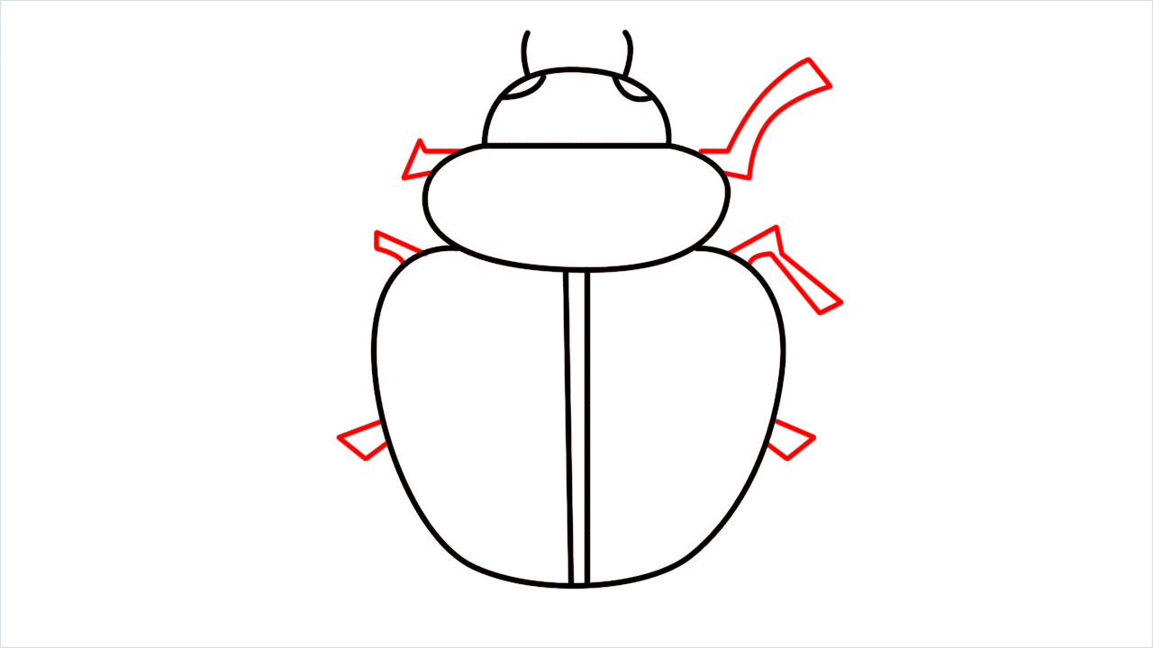 How to draw beetle Emoji step (5)