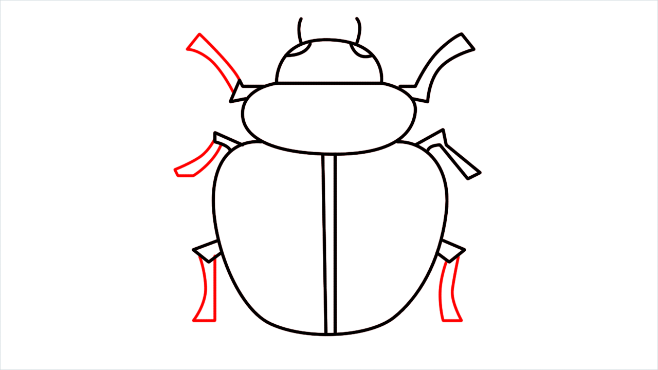 How to draw beetle Emoji step (6)
