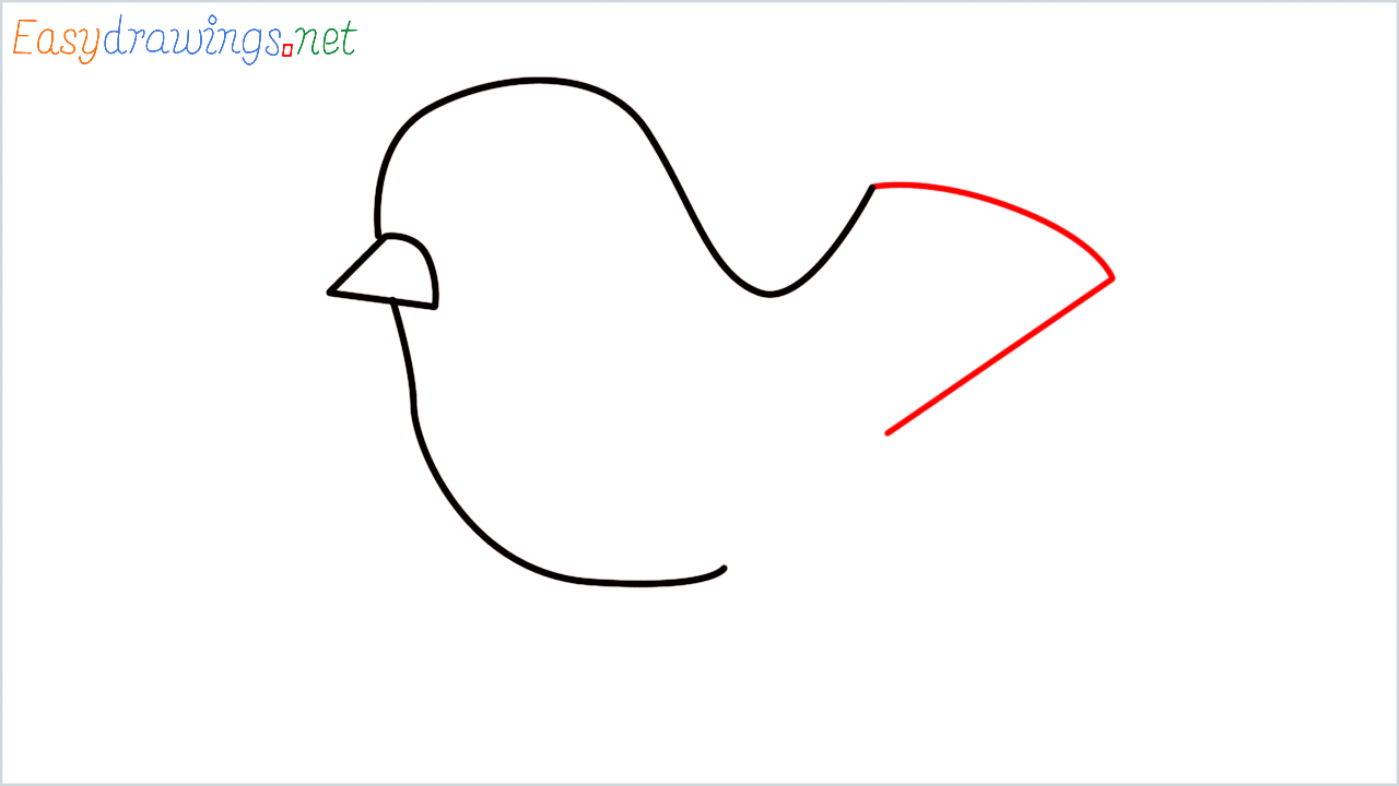 How to draw bird Emoji step (4)