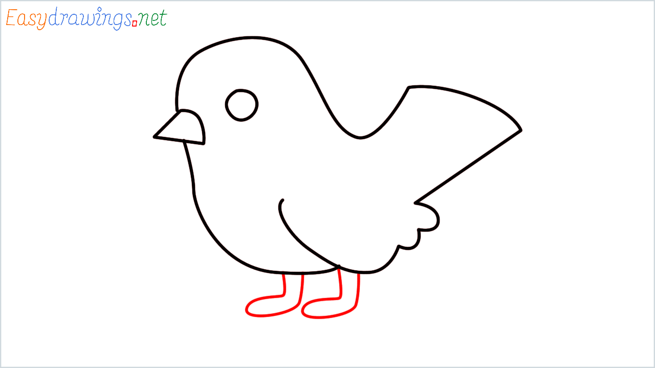 How to draw bird Emoji step (6)