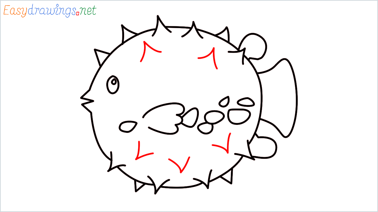 How to draw blowfish Emoji (6)