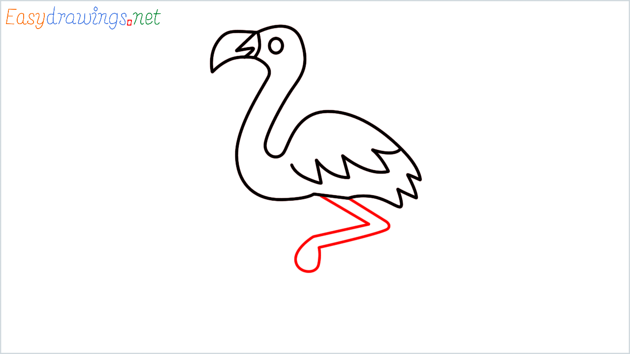 How to draw flamingo Emoji step (5)