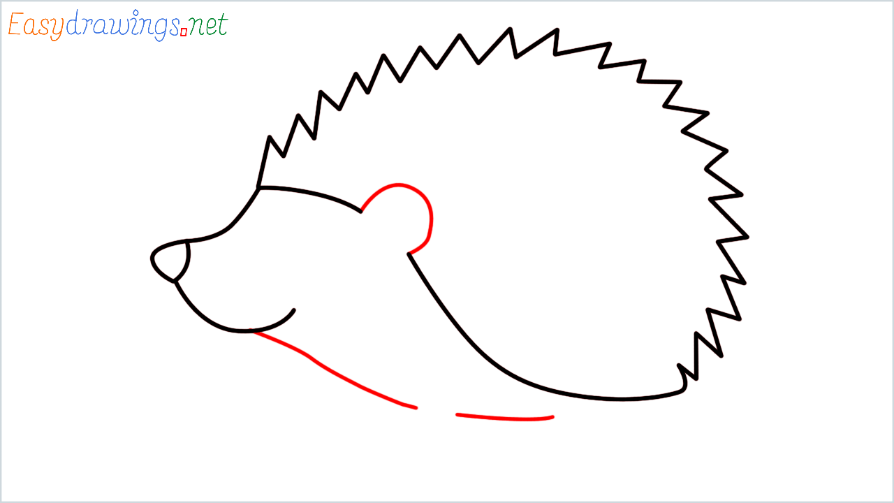 How to draw hedgehog Emoji step (5)