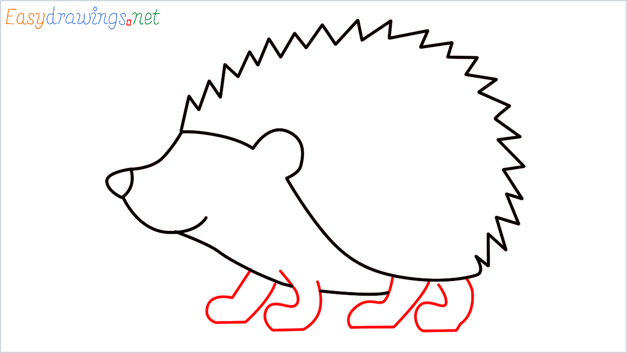 How to draw hedgehog Emoji step (6)