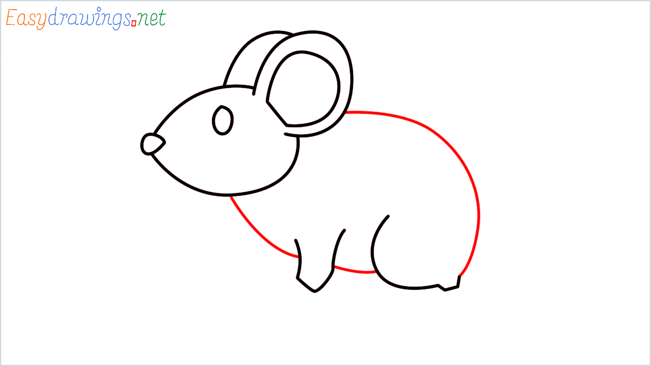 How to draw mouse Emoji step (6)