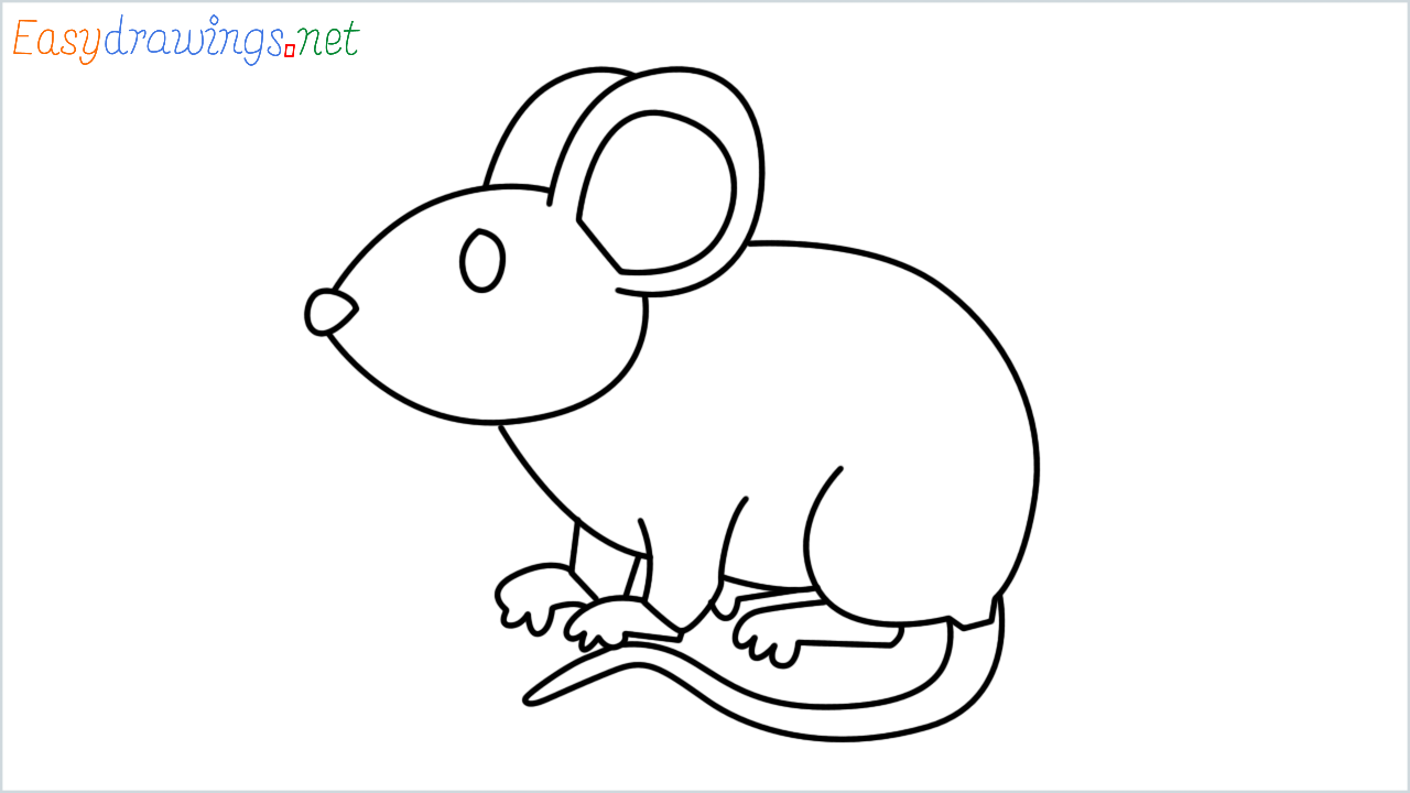 How to draw mouse Emoji step by step for beginners