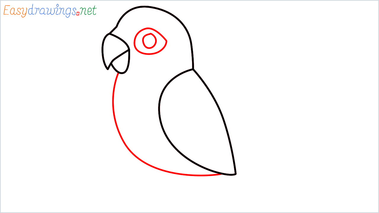 How to draw parrot Emoji step (4)