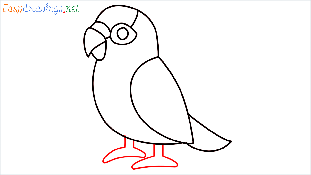 How to draw parrot Emoji step (6)