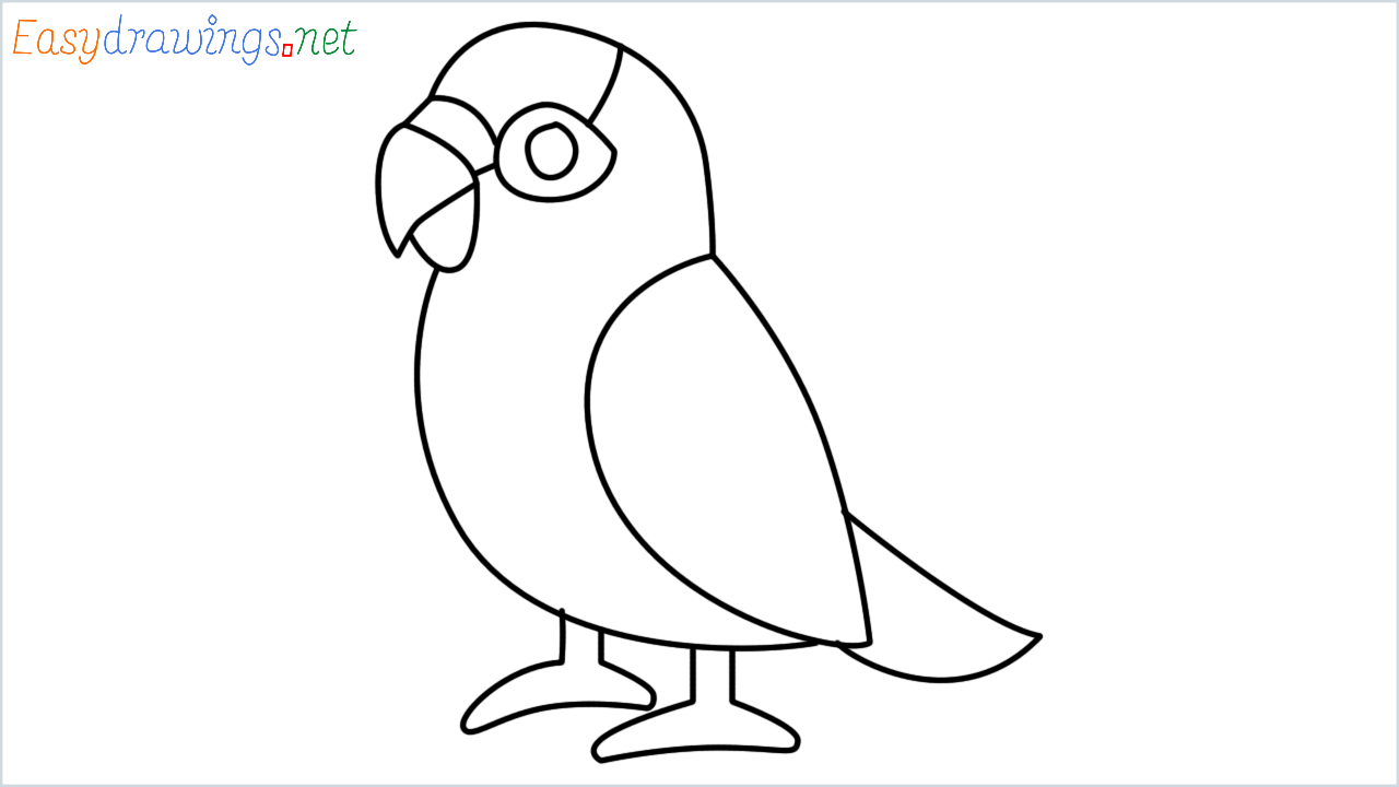 How to draw parrot Emoji step by step for beginners