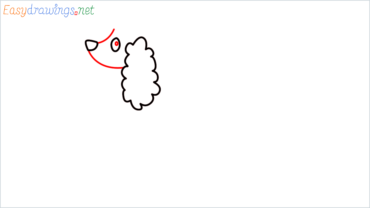 How to draw poodle Emoji step (3)