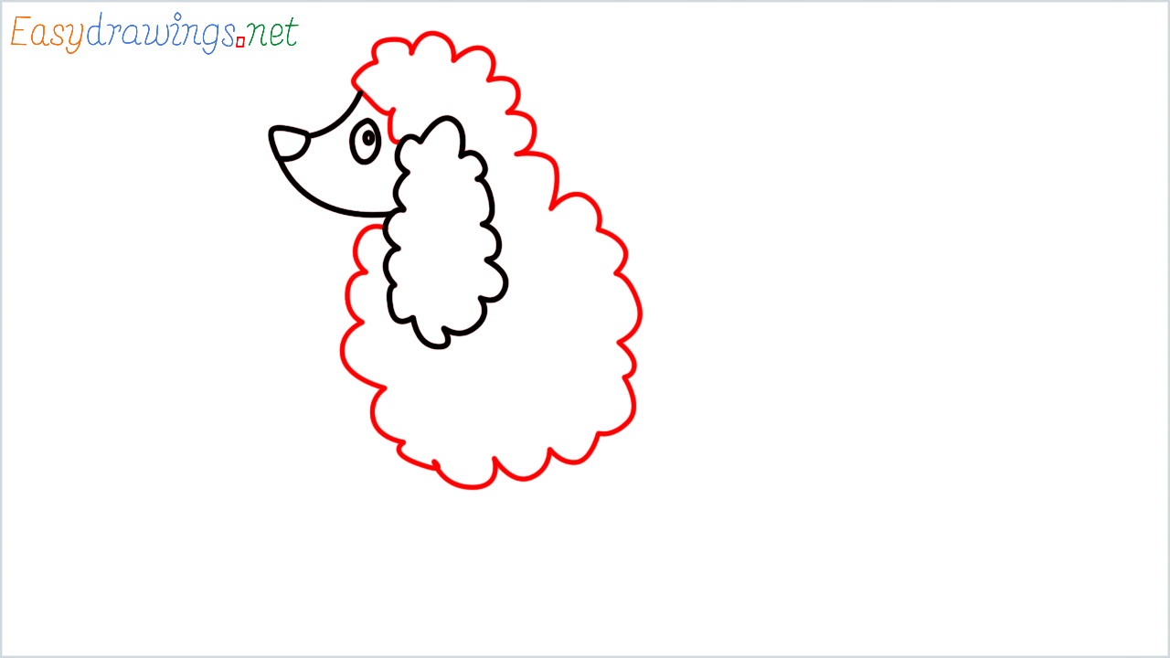 How to draw poodle Emoji step (4)