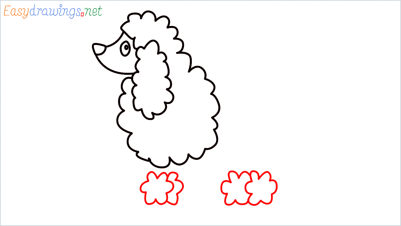 How to draw poodle Emoji step (5)