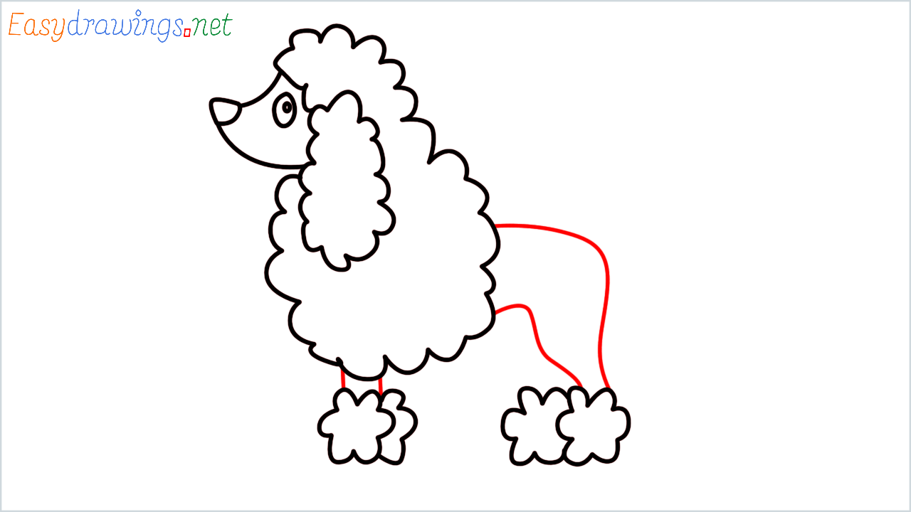 How to draw poodle Emoji step (6)