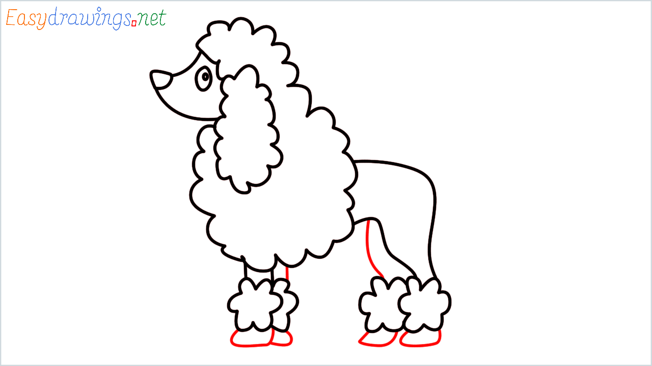 How to draw poodle Emoji step (7)