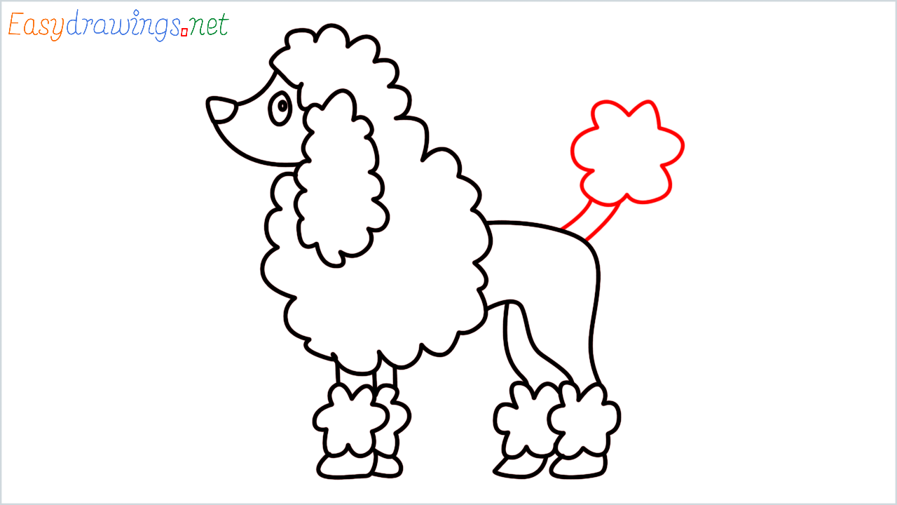 How to draw poodle Emoji step (8)