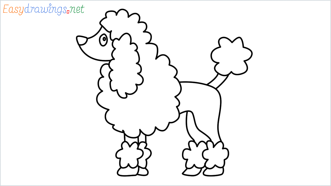 How to draw poodle Emoji step by step for beginners