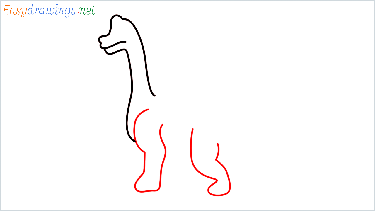 How to draw sauropod Emoji step (3)