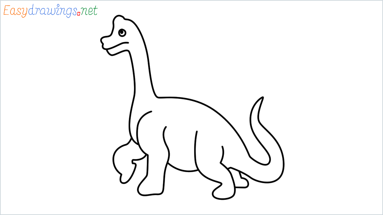 How to draw sauropod Emoji step by step for beginners