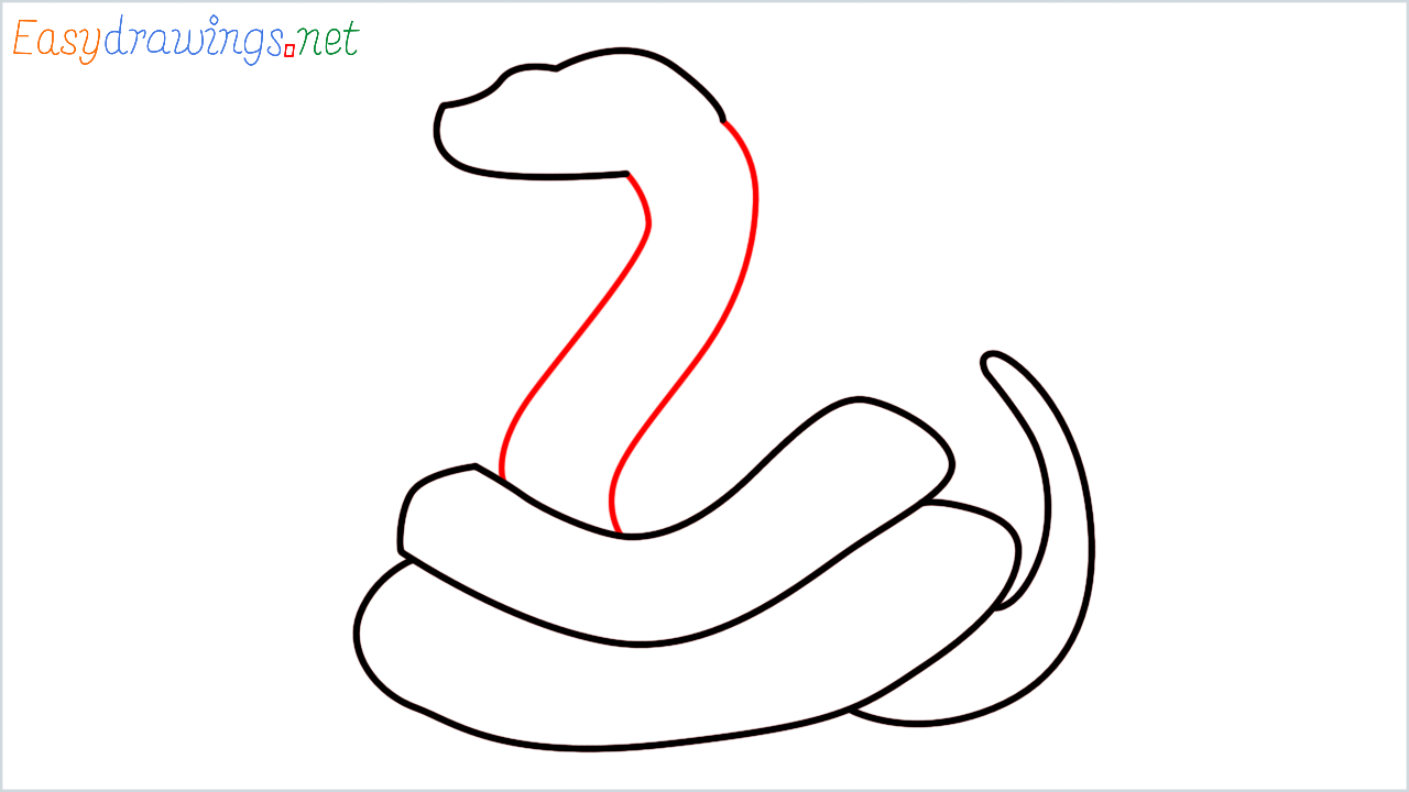 How to draw snake Emoji step (5)