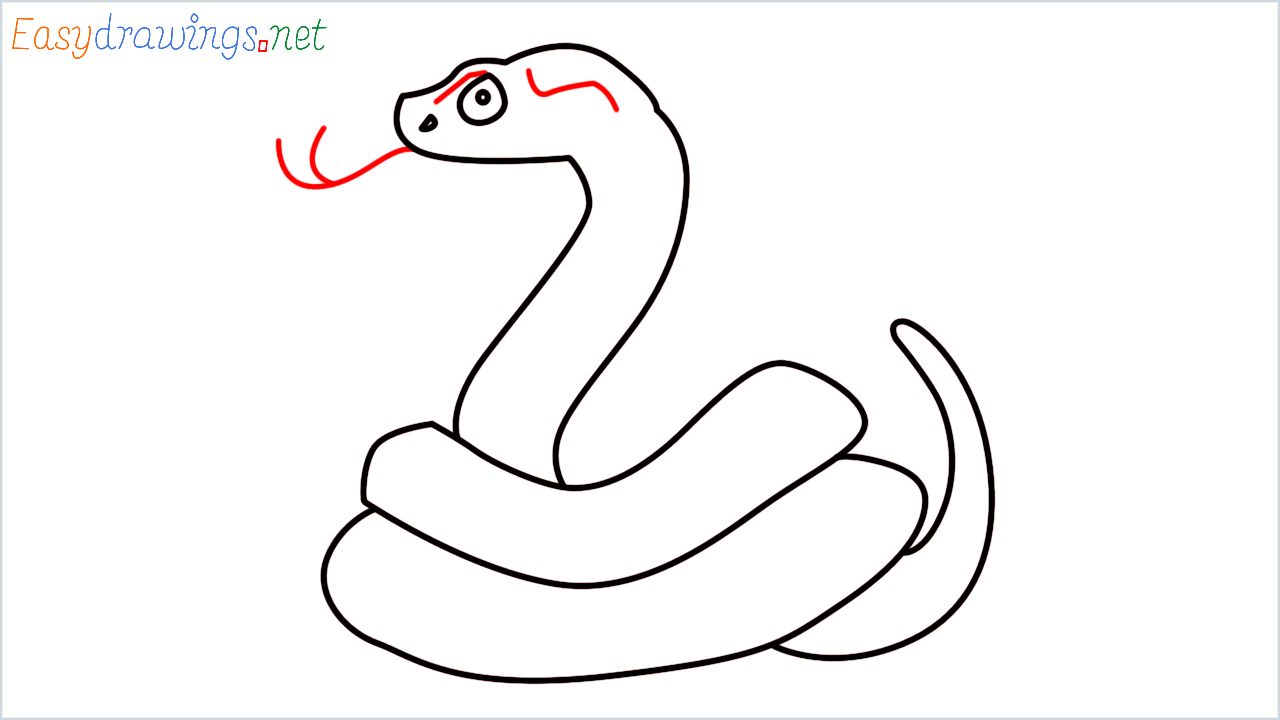 How to draw snake Emoji step (7)