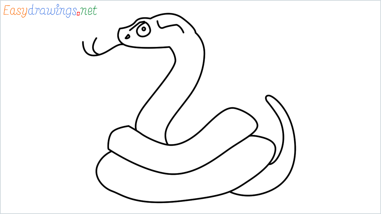 How to draw snake Emoji step by step for beginners