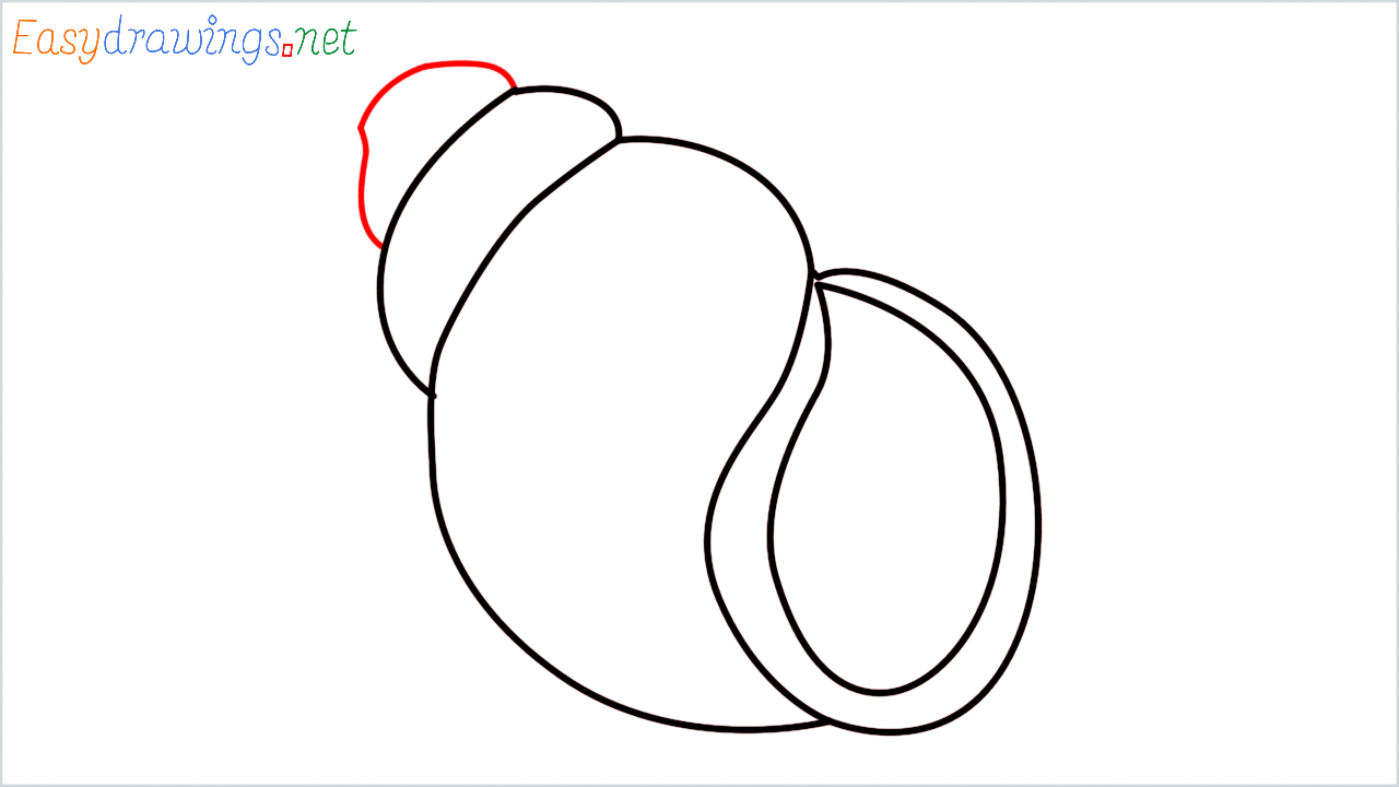 How to draw spiral shell Emoji step (5)