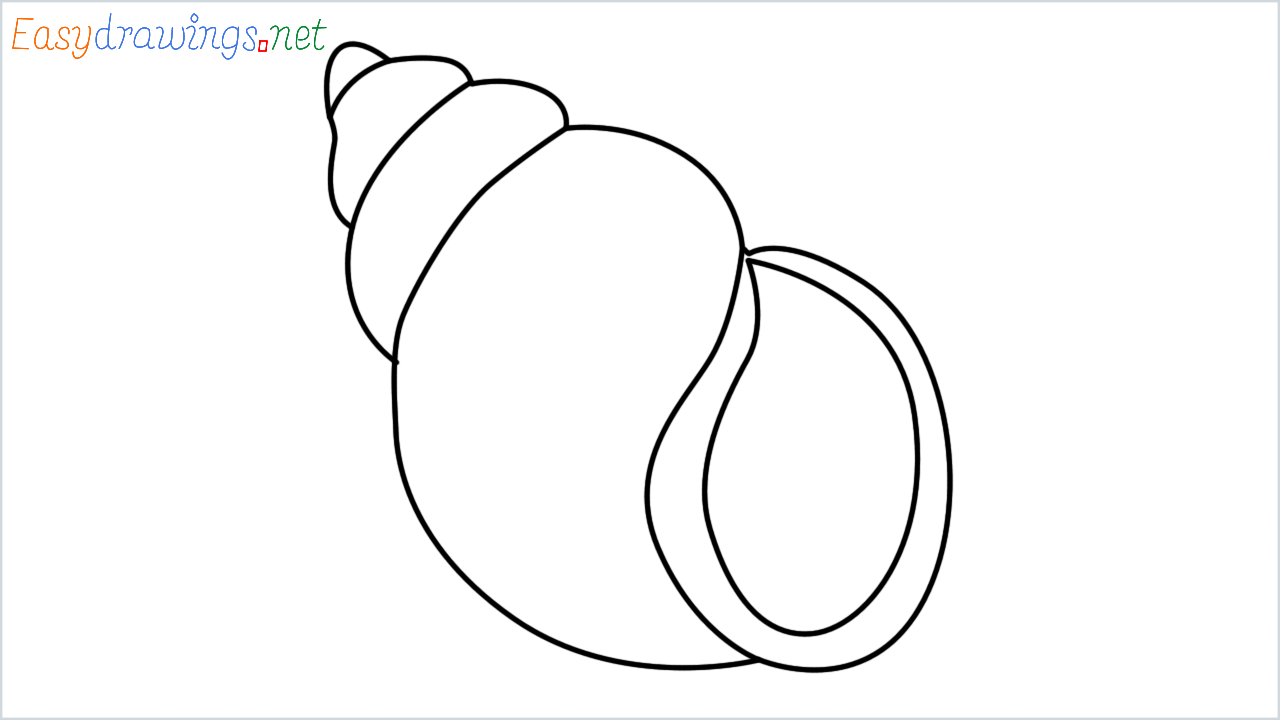 How to draw spiral shell Emoji step by step for beginners