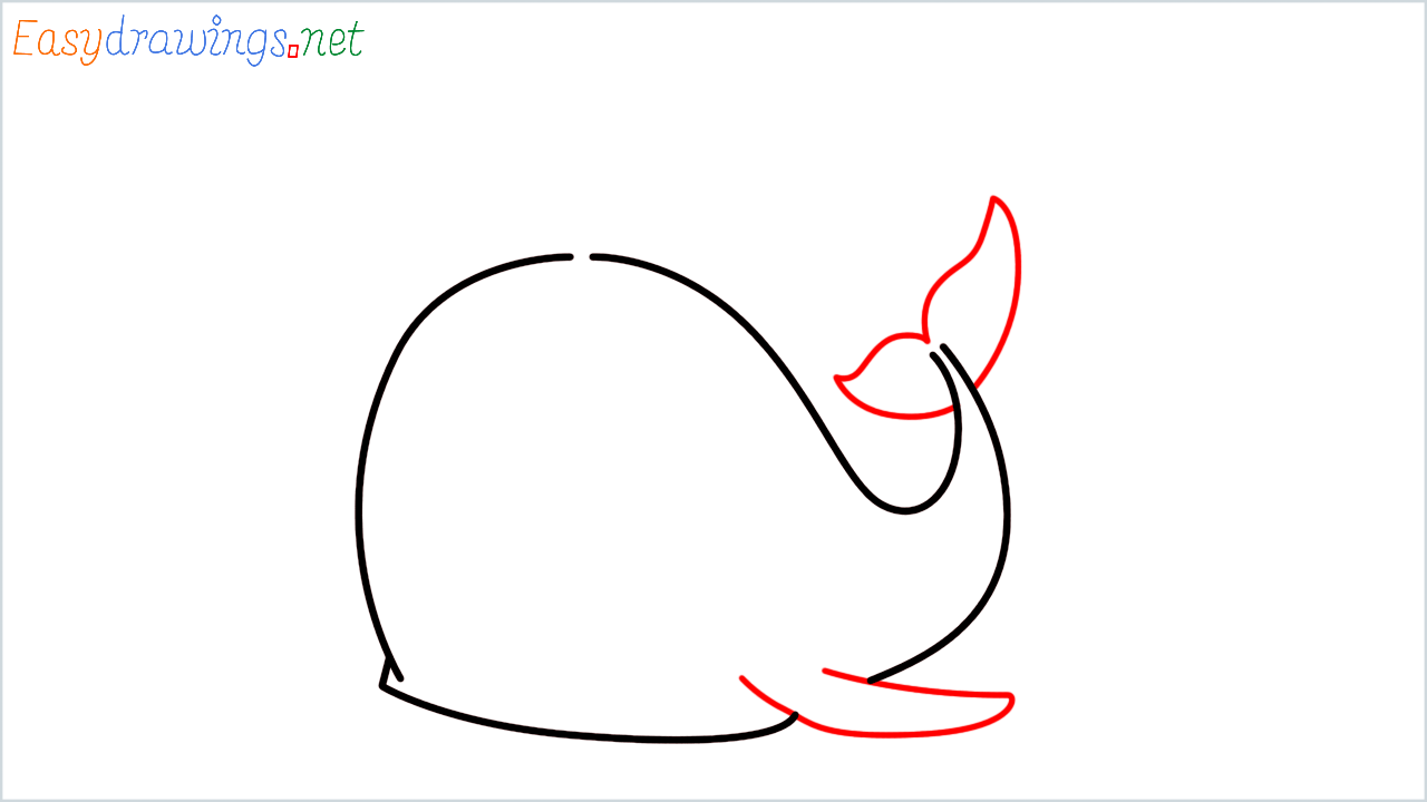 How to draw spouting whale Emoji step (3)