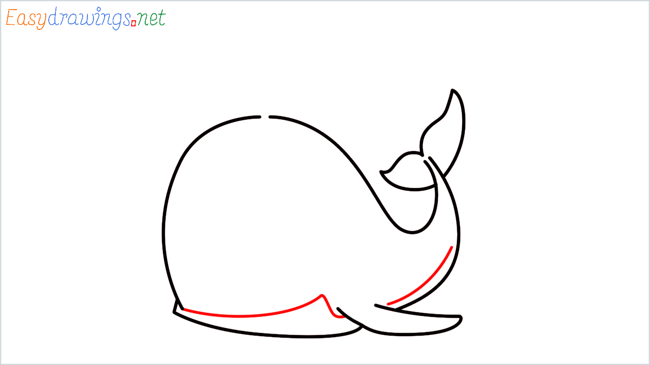 How to draw spouting whale Emoji step (4)