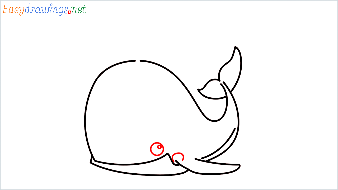 How to draw spouting whale Emoji step (5)
