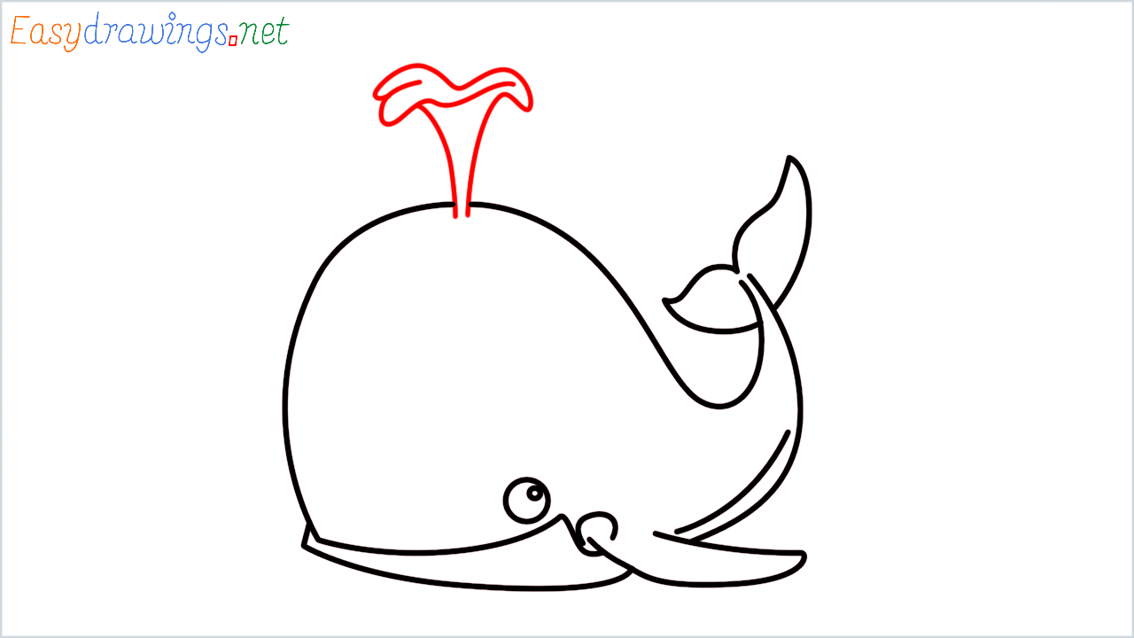 How to draw spouting whale Emoji step (6)