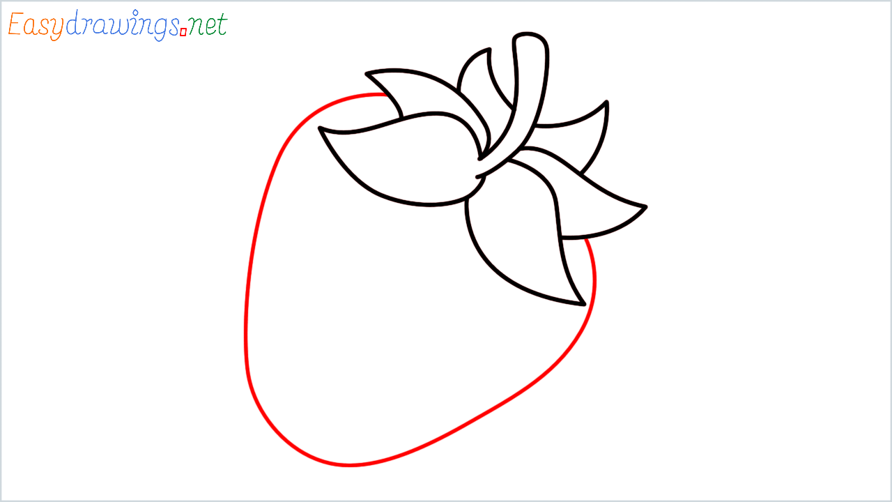 How to draw strawberry Emoji step (6)