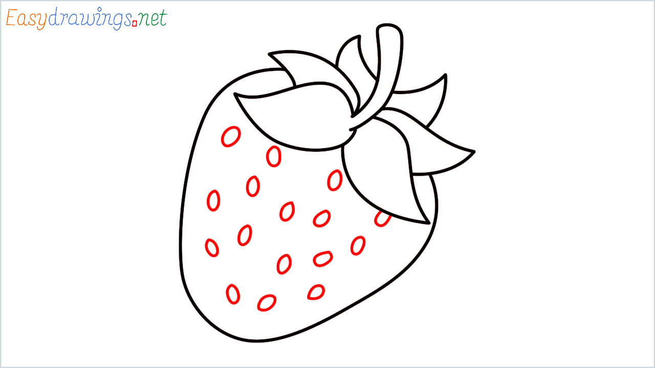 How to draw strawberry Emoji step (7)