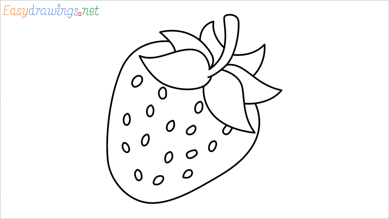 How to draw strawberry Emoji step by step for beginners
